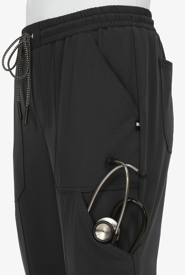 koi Next Gen Good Vibe Women's 7-Pocket STRETCH Jogger Scrub Pants - Black - 3