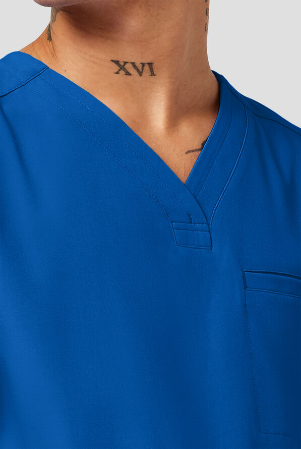 Camisa m&eacute;dica Healing Hands Quest Avery STRETCH con 4 bolsillos y cuello en Y para hombre - Royal - 3