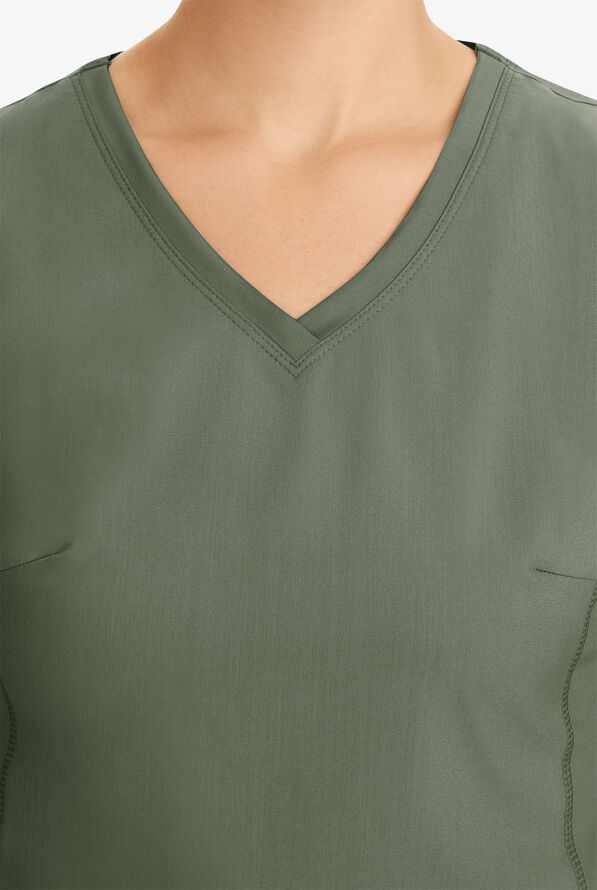 Healing Hands Purple Label Juliet Women's 2-Pocket STRETCH Princess Seam Scrub Top - Olive - 5