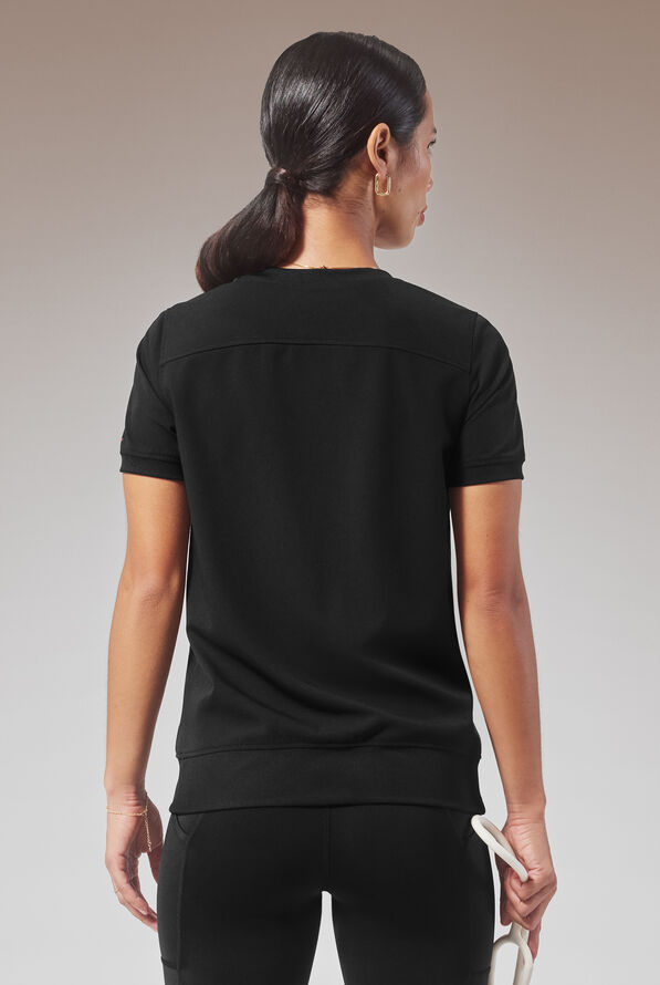 Hypothesis (RED) Kentica Women's 4 Pocket Crew Neck Scrub Top - Jet Black - 4