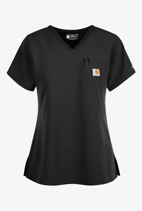 Carhartt Cross-Flex Force Women's 1-Pocket STRETCH Knit Panel Tuck In Scrub Top