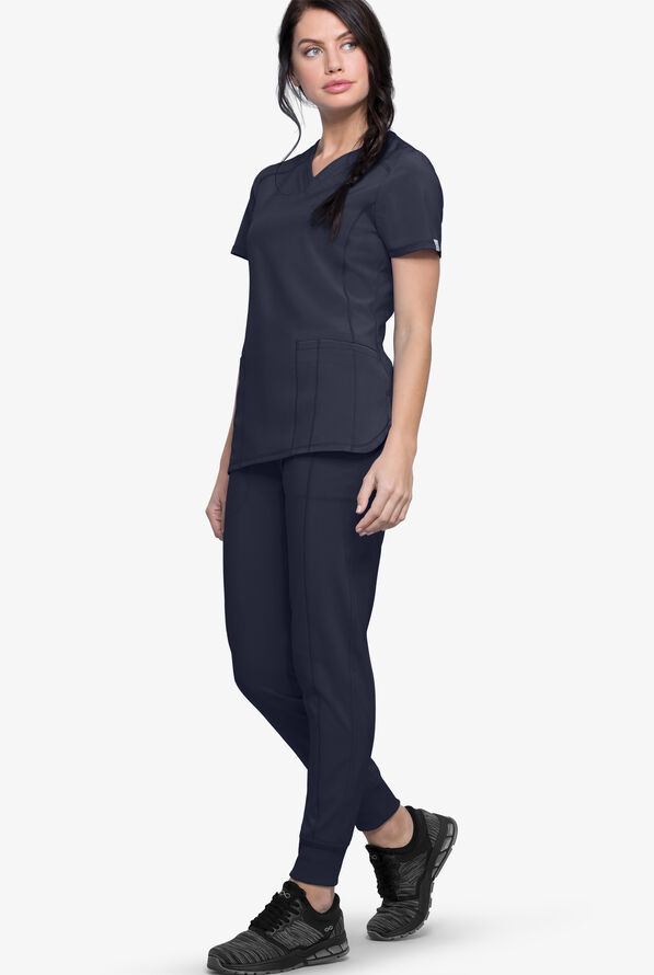 Infinity Women's 2-Pocket STRETCH V-Neck Scrub Top - Navy - 2