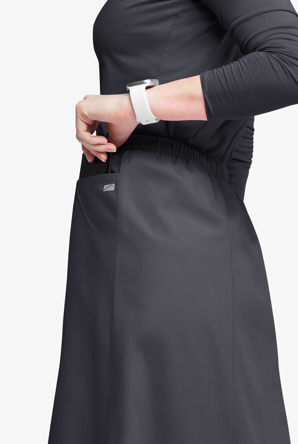 Falda médica estilo acampanada Butter-Soft Originals al tobillo con 4 bolsillos para mujer - Pewter - 2