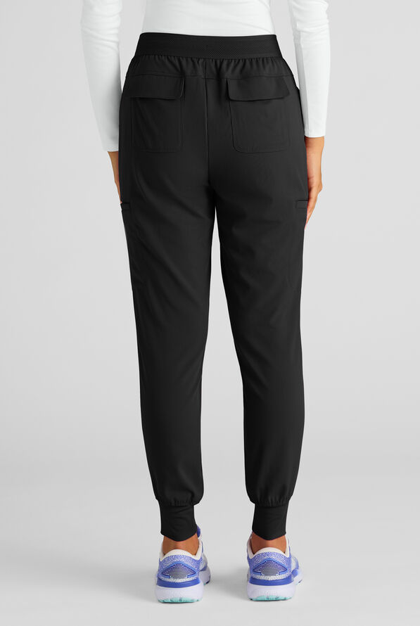 Grey's Anatomy by Barco Emerge Rylee Women's 6-Pocket STRETCH Mid Rise Jogger Scrub Pants - Black - 2