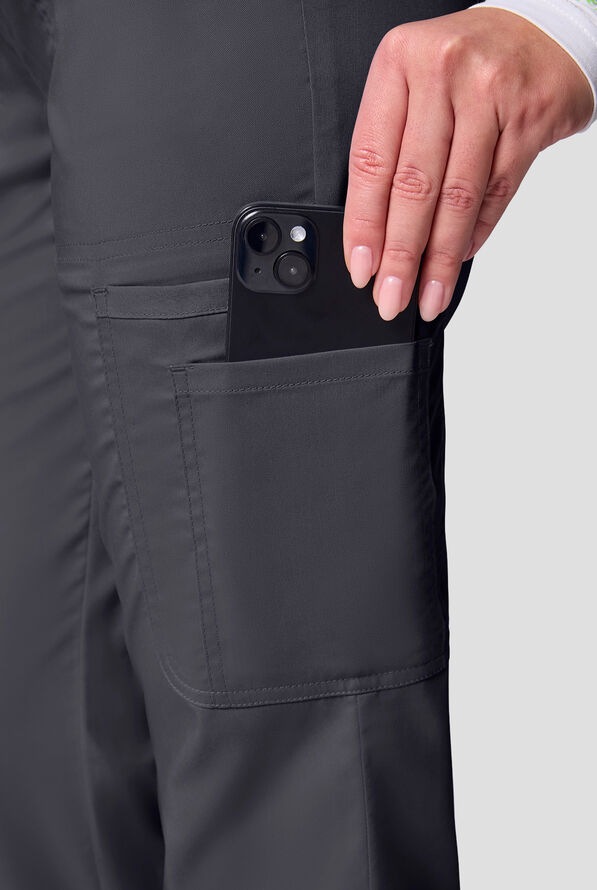 Pantal&oacute;n m&eacute;dico Cherokee Workwear Revolution STRETCH con piernas rectas y 12 bolsillos para mujer - Pewter - 4