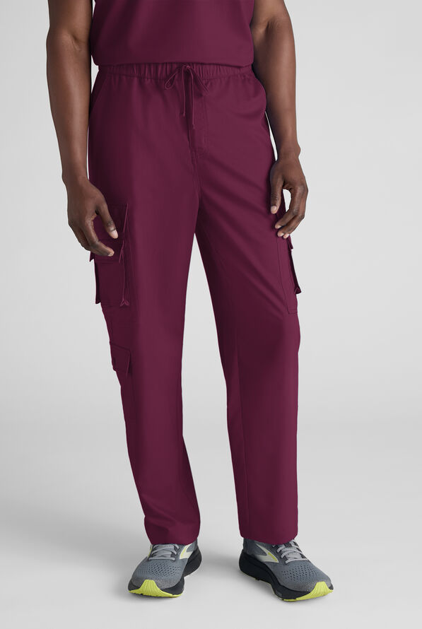 Advantage STRETCH Men's 10-Pocket Cargo Scrub Pant - Wine - 1