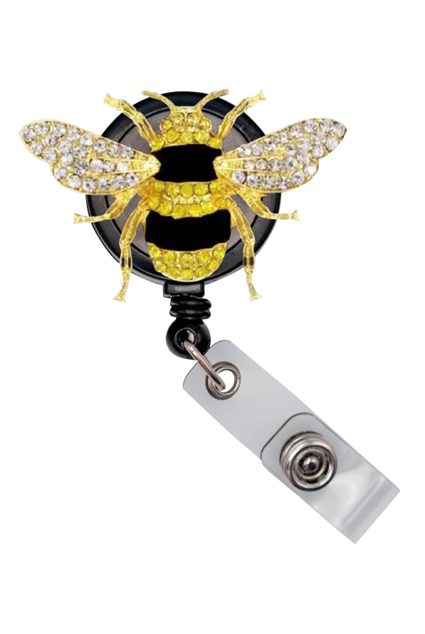 Outside the Box Bee Sparkle & Shine Swivel Badge Reel