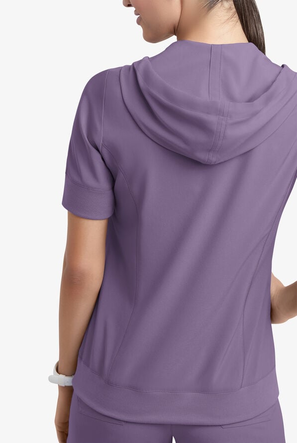 Sudadera médica manga corta Easy STRETCH True con capucha y 3 bolsillos para mujer - Purple Dusk - 4