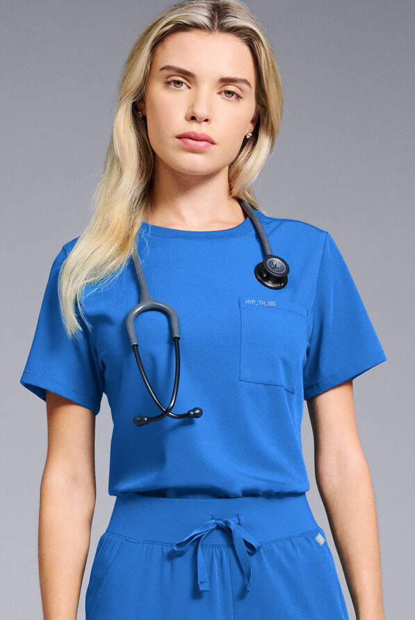 Hypothesis Women's Base Crew-Neck Tuck-In Scrub Top - Royal - 1