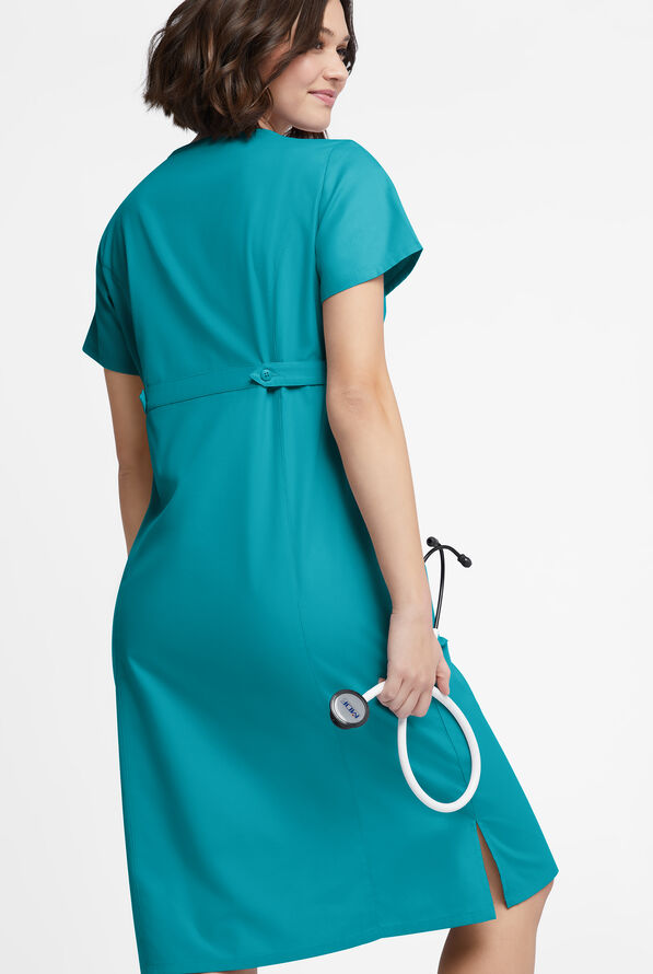 Butter-Soft Originals Women's 4- Pocket V-Neck Empire Waist Dress - Teal - 3