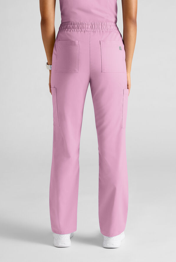 Butter-Soft STRETCH FLXTEK+ Women's 8-Pocket Straight Leg Cargo Scrub Pants - Smokey Mauve - 2