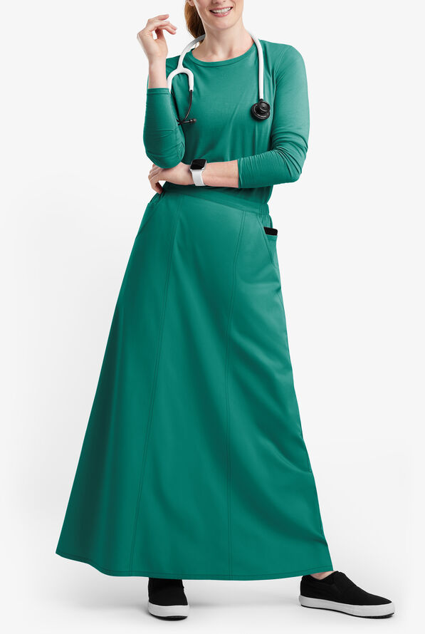 Falda m&eacute;dica estilo acampanada Butter-Soft Originals al tobillo con 4 bolsillos para mujer - Hunter - 4