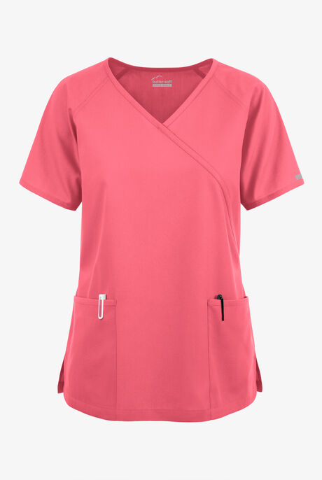 Butter-Soft Originals Women's 3-Pocket Mock Wrap Scrub Top