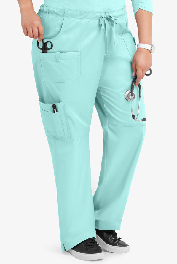 Pantal&oacute;n m&eacute;dico Butter-Soft STRETCH con cord&oacute;n y 10 bolsillos para mujer - Sea Frost - 4