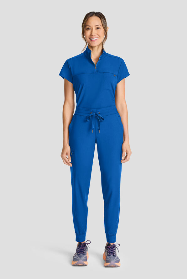 Healing Hands Quest Women's 5-Pocket STRETCH Drawstring Jogger Scrub Pant - Royal - 5