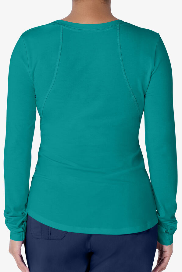 Healing Hands Mackenzie Women's STRETCH Long Sleeve Knit Underscrub - Teal - 3