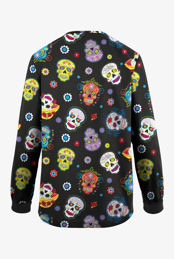 Chaqueta médica abrigada estampada Butter-Soft Originals Festive Calavera para mujer - null - 2