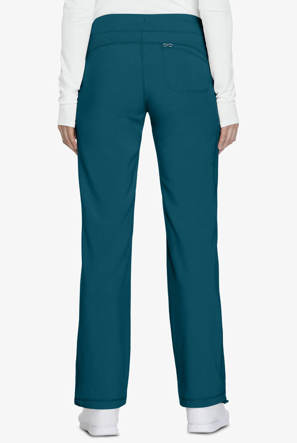 Infinity Women's 4-Pocket STRETCH Drawstring Scrub Pants - Petite - Caribbean Blue - 2