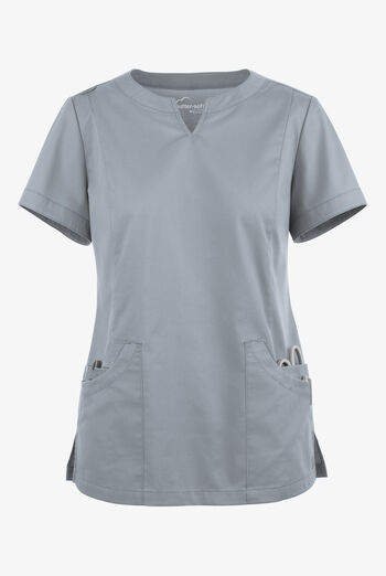 Blusa m&eacute;dica UA Butter-Soft STRETCH con cuello con muesca y 4 bolsillos para mujer