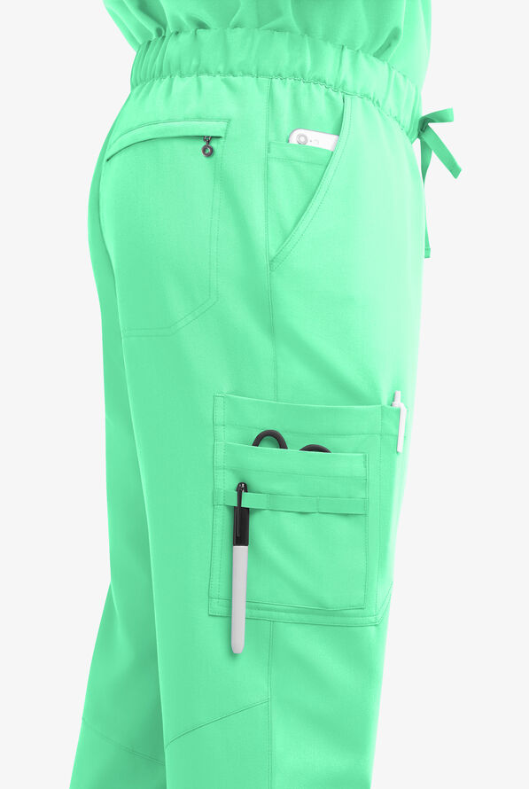 Pantal&oacute;n m&eacute;dico MOVEMENT by Butter-Soft STRETCH Hadar estilo cargo con 9 bolsillos para hombre - Neo Mint - 6