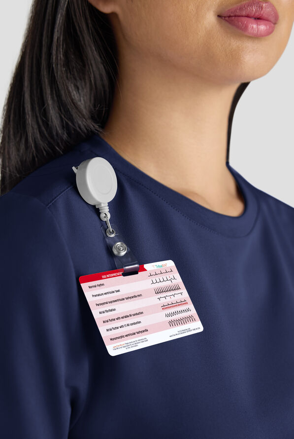 ReSurge Citrine Women's 1-Pocket Crew Neck Tuck In / Wear Out Scrub Top - Navy - 5