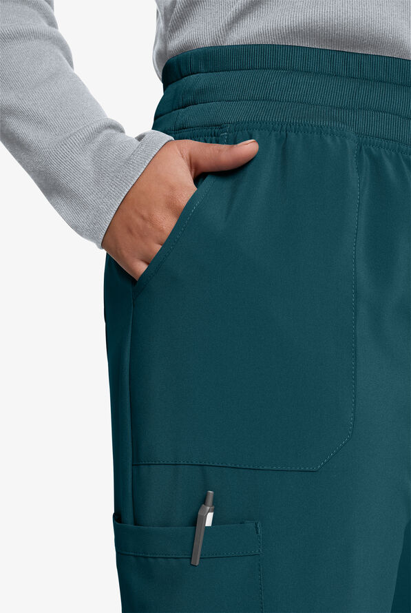 Dickies EDS Essentials Women's 6-Pocket STRETCH Cargo Jogger Scrub Pants - Petite - Caribbean Blue - 2