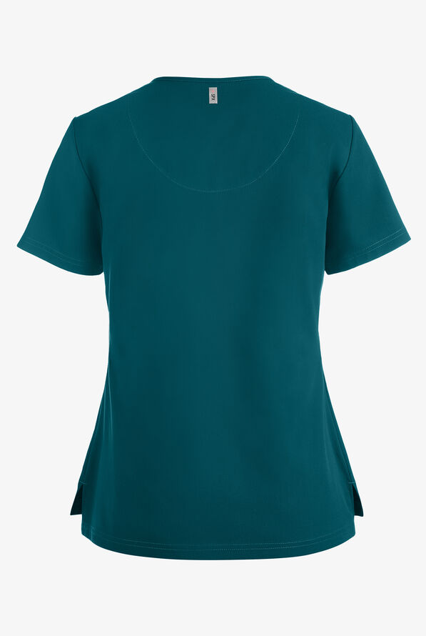 Grey's Anatomy by Barco Spandex STRETCH Bree Women's 1-Pocket Tuck In Scrub Top - Bahama Blue - 2