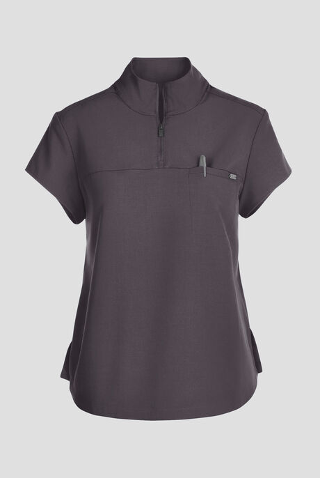 Healing Hands Quest Women's 1-Pocket STRETCH Tuck In Half Zip Collar Scrub Top