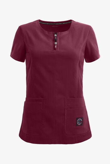 Blusa m&eacute;dica koi Lite&trade; Serenity STRETCH con cremallera doble y 4 bolsillos para mujer