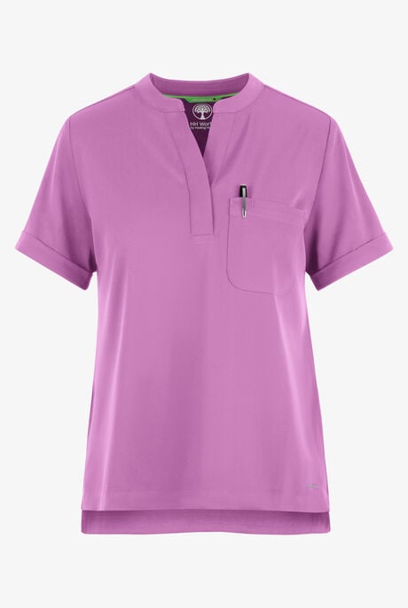 HH Works by Healing Hands Macy Women's 1-Pocket STRETCH Mandarin Collar Tuck In Scrub Top