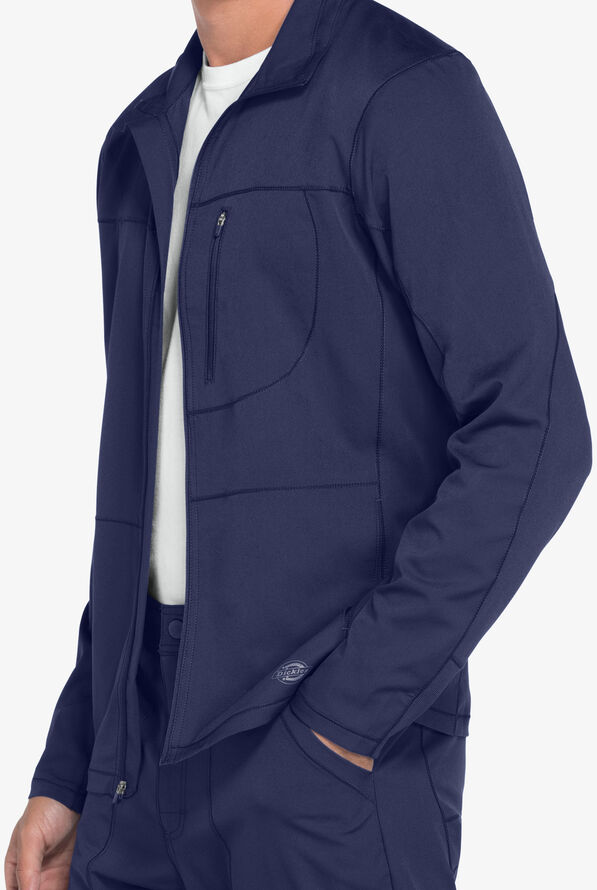 Dickies Dynamix Men's 3-Pocket STRETCH Zip Front Scrub Jacket - Navy - 4