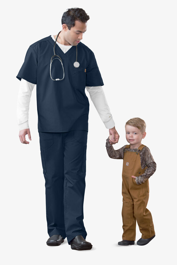 Carhartt Ripstop Men's 2-Pocket Utility Scrub Top - Navy - 2