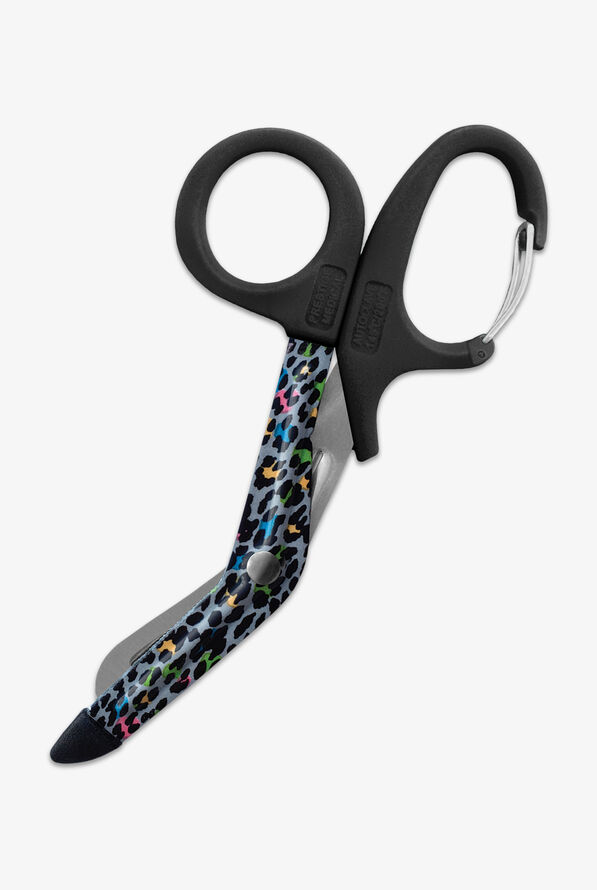 Prestige 5.5" Clippable Leopard Print Grey Stainless Steel Nurse Utility Scissor - null - 1