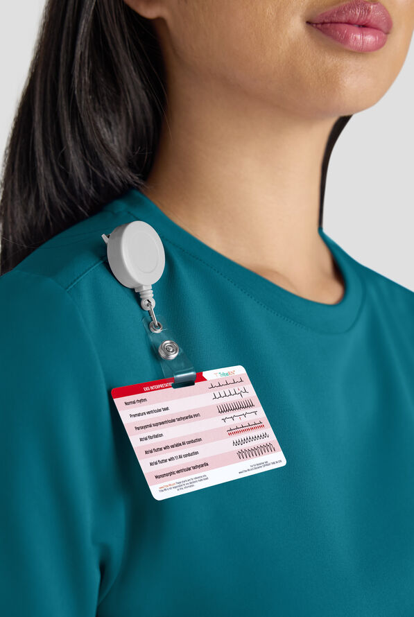 ReSurge Citrine Women's 1-Pocket Crew Neck Tuck In / Wear Out Scrub Top - Caribbean Blue - 5