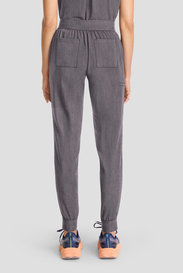 Healing Hands Quest Women's 5-Pocket STRETCH Drawstring Jogger Scrub Pant - Heather Ash - 4