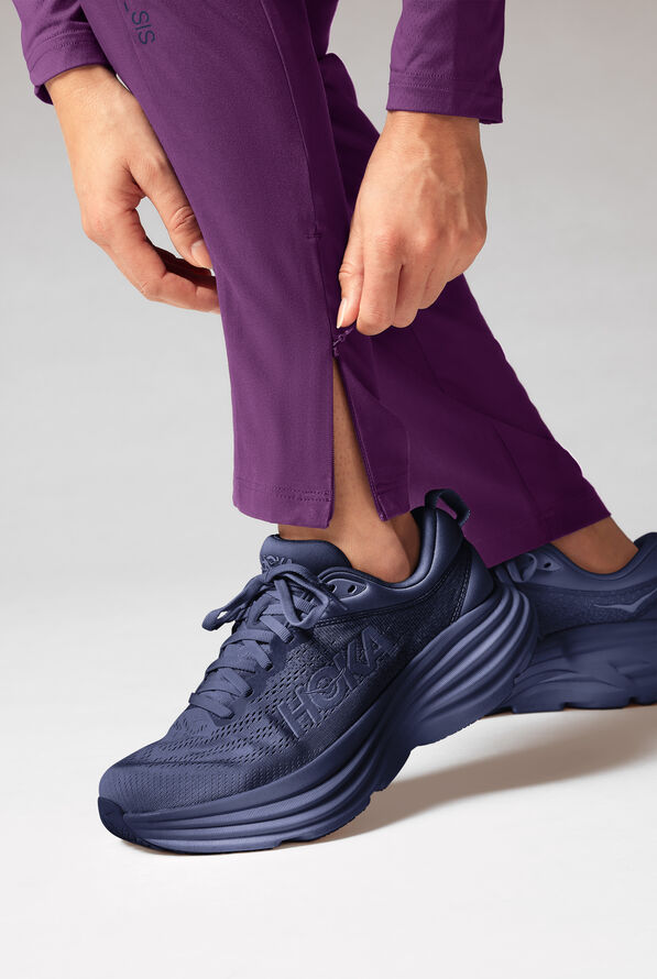Hypothesis Dynama Y-Pant Women&rsquo;s 7-Pocket Yoga-Inspired Scrub Pant - Eggplant/Navy - 6