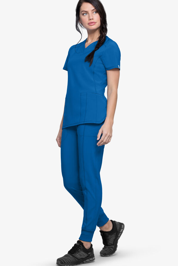 Infinity Women's 2-Pocket STRETCH V-Neck Scrub Top - Royal - 2