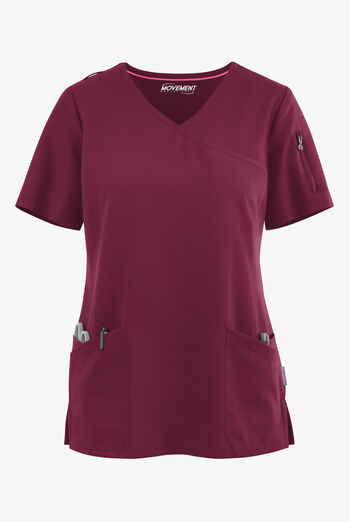 MOVEMENT by Butter-Soft Capella Women's 5-Pocket Faux Wrap STRETCH Scrub Top