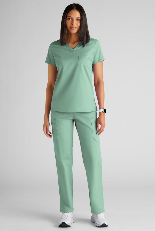 Butter-soft STRETCH Women's Scrub Set - Water Mint - 1