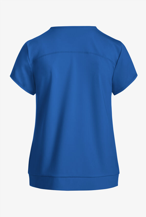 Grey's Anatomy by Barco Knit STRETCH Motivate Women's 2-Pocket Banded V-Neck Scrub Top - Royal - 2