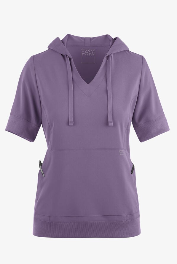 Sudadera médica manga corta Easy STRETCH True con capucha y 3 bolsillos para mujer - Purple Dusk - 2