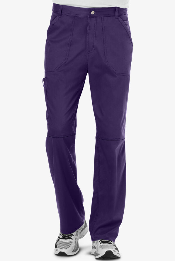 Cherokee Workwear Revolution Men's 7-Pocket STRETCH Cargo Scrub Pants - Grape - 1
