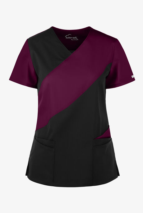 Butter-Soft STRETCH Women's 5-Pocket Asymmetric Scrub Top