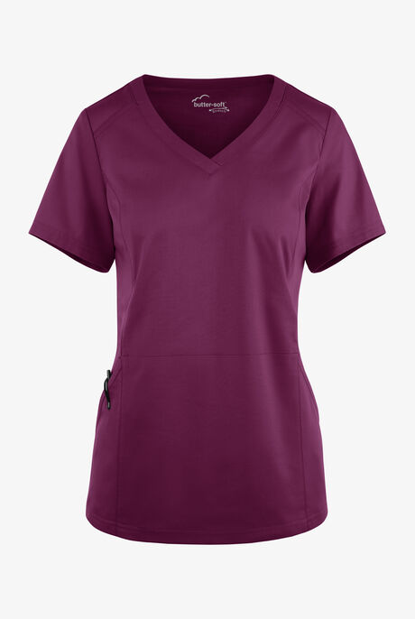 Butter-Soft STRETCH Women's 3-Pocket V-Neck Knit Panelled Scrub Top