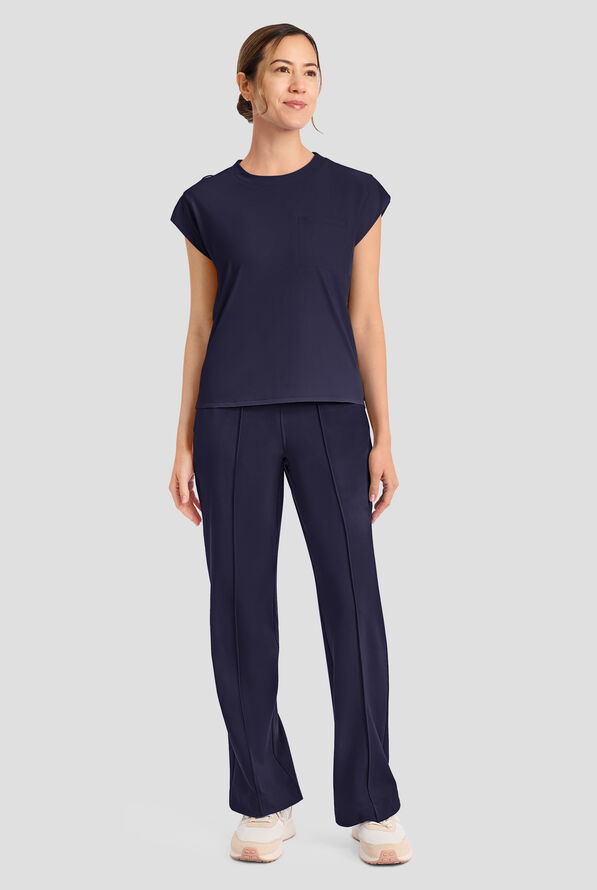 Blusa m&eacute;dica Cherokee Achieve STRETCH con cuello redondo y 1 bolsillo para mujer - Navy - 4