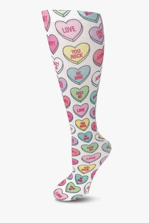 UA Exclusive Cutieful Sweet Hearts Women's 10-18 mmHg Wide Light Compression Socks - null - 1
