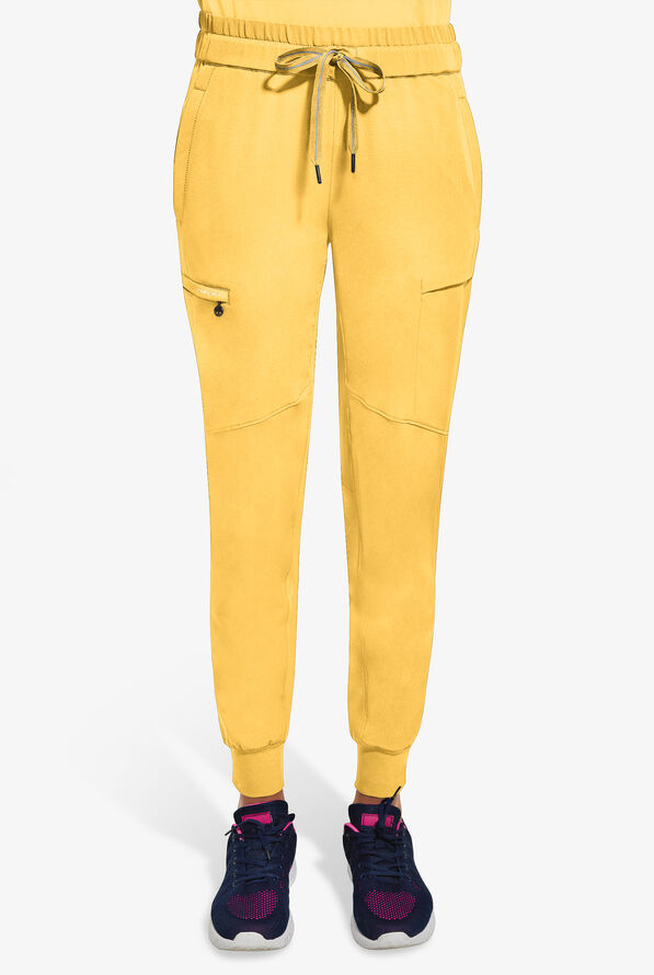 Healing Hands 360 Naya Women's 6-Pocket STRETCH Elastic Jogger Drawstring Scrub Pants - Sunray Yellow - 1