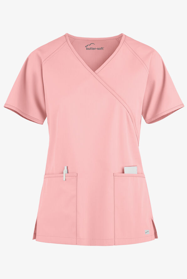 ButterSoft Scrubs by UA Raglan Mock Wrap Top Mock Wrap Scrub Tops