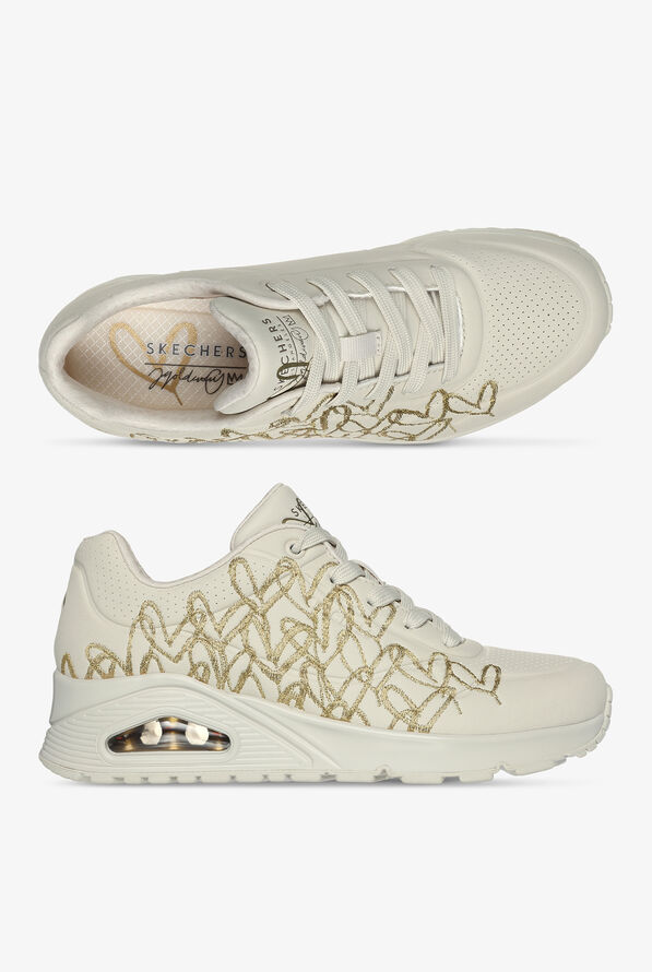 Skechers Street Women's UNO-GOLDEN HEART White Athletic Lace Up Nursing Shoes - null - 1