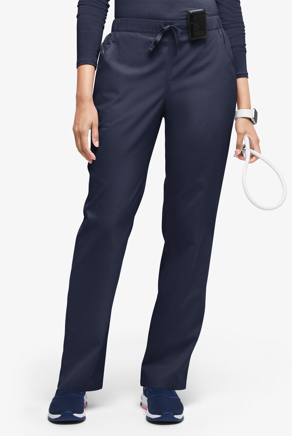 Butter-Soft Originals Women's 5-Pocket Jeans-Style Straight-Leg Scrub Pants - Navy - 1
